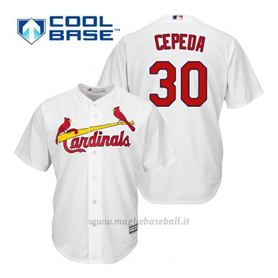 Maglia Baseball Uomo St. Louis Cardinals Orlando Cepeda 30 Bianco 1ªCool Base